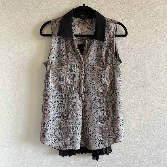 BCBGMAXAZRIA Snake Print Pleated Top - Picture 3 of 7